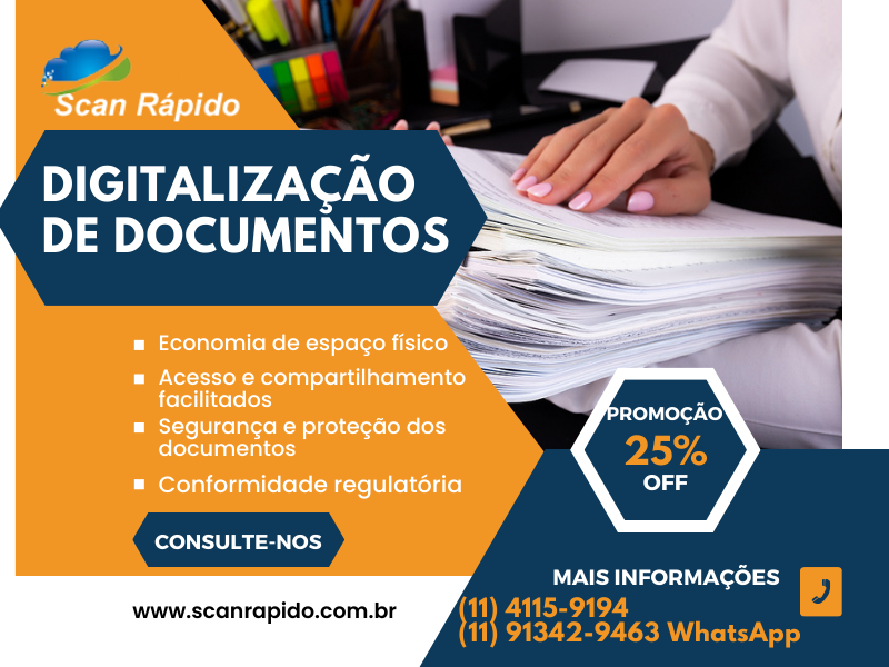 Digitalização de Documentos - Scan Rápido Scan Rápido